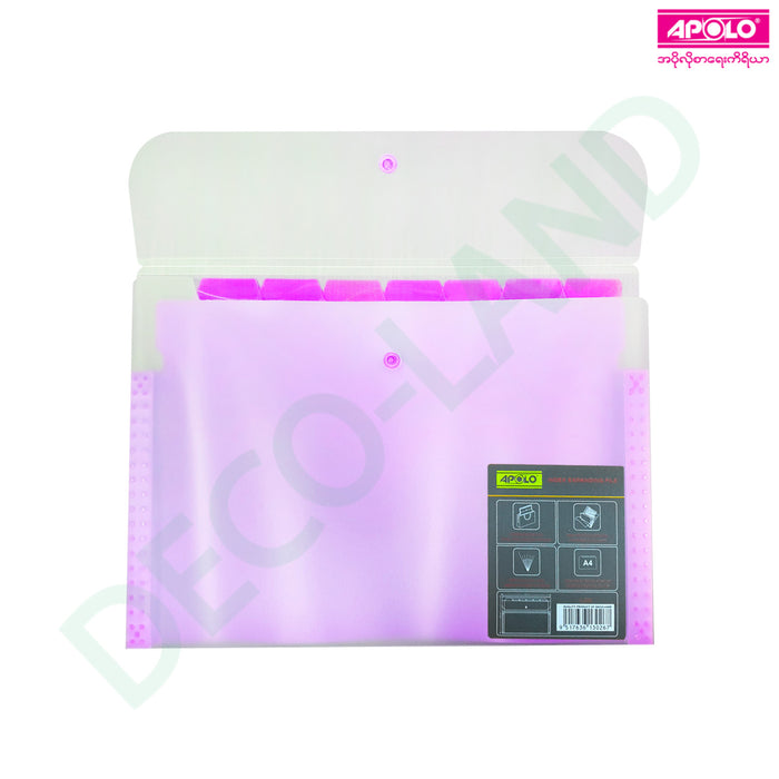 APOLO Plastic Index Expanding File A-225 (A4) Assorted